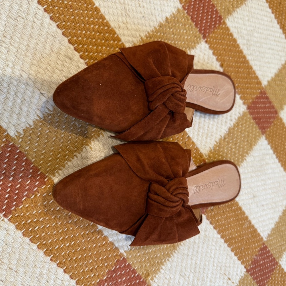 Madewell Women's Brown Suede Mules - Picture 2 of 3